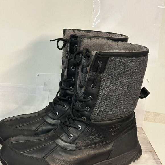 UGG Black and Gray Rain & Snow Boots with Waterproof Design size 15 great shape - Picture 5 of 7